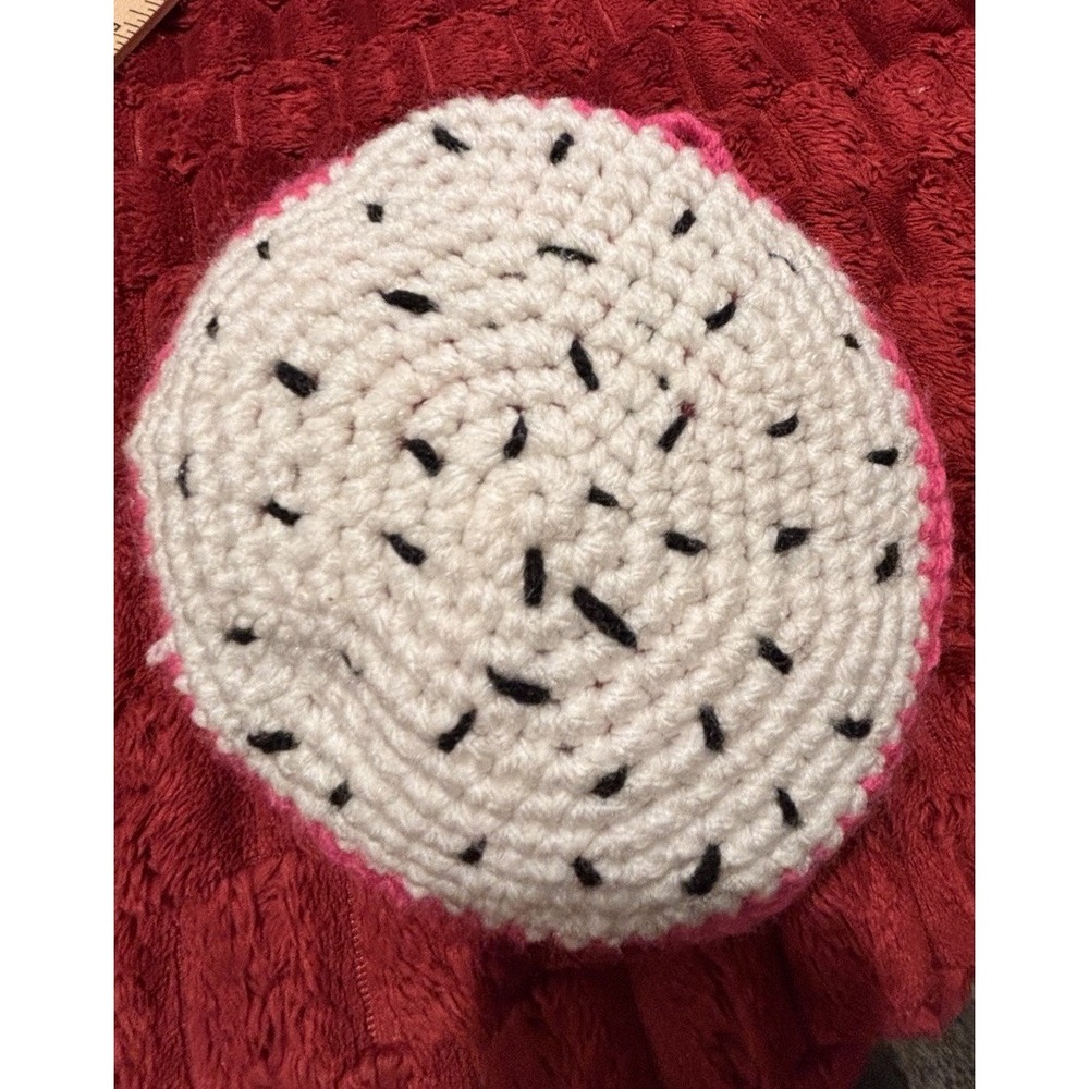 Pink Watermelon Handmade Crochet Market Bag 5" Double Handle 11x7 Sustainable
